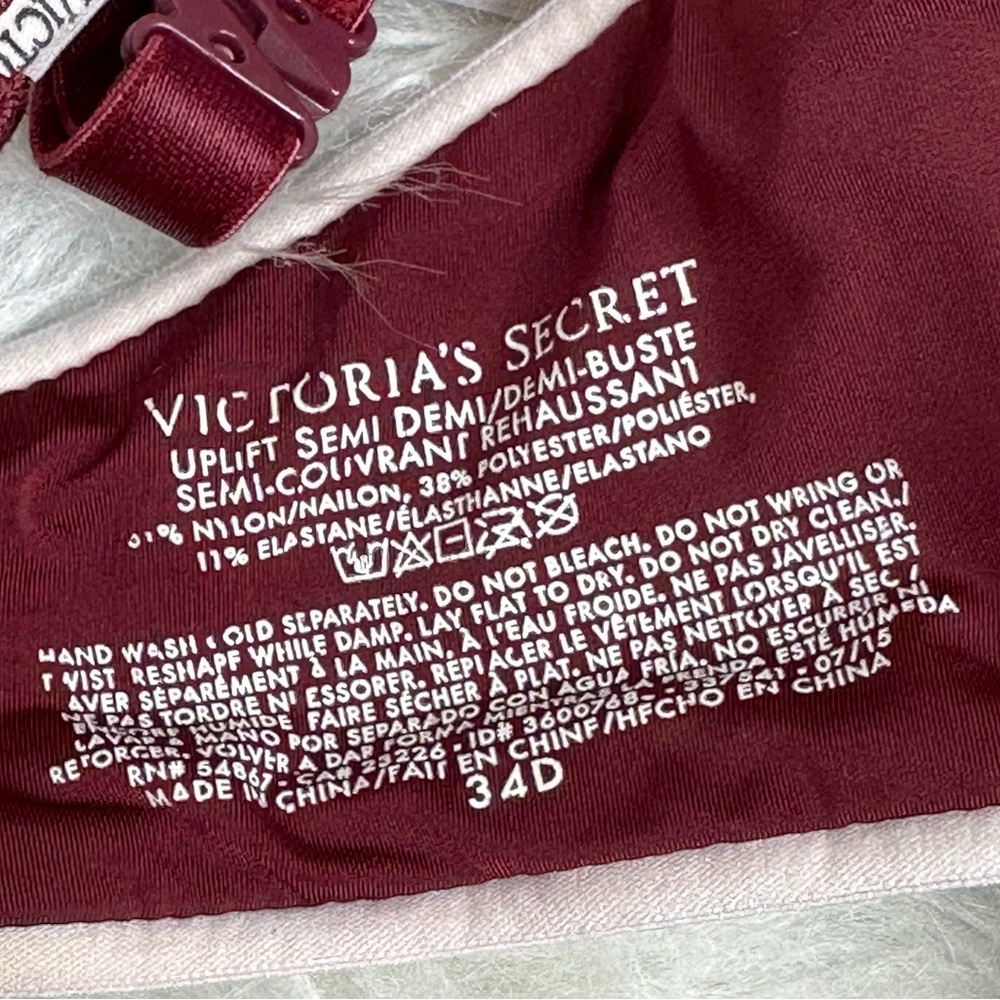 Victoria’s Secret Women’s Uplift Semi Demi Bra Size 34D - Picture 3 of 7